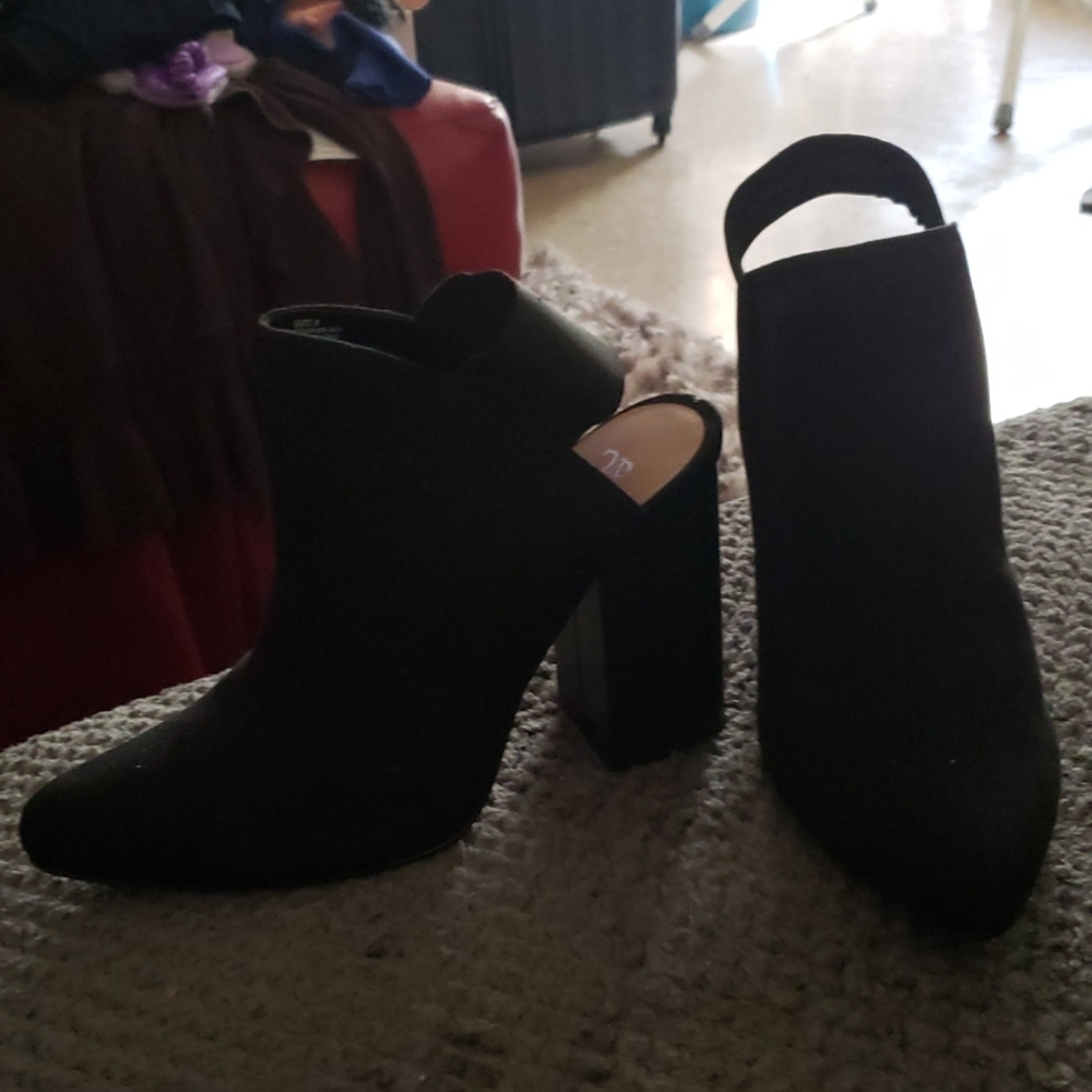 Suede block heels